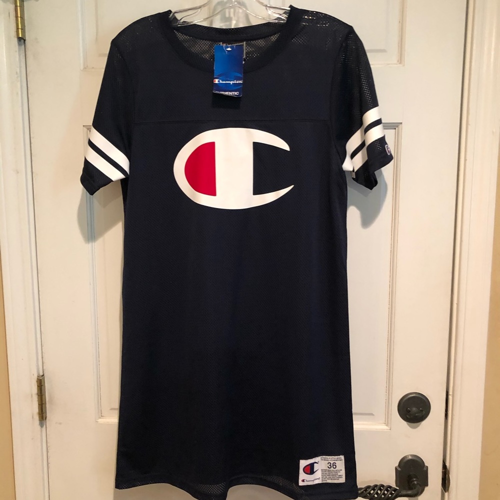 Authentic GRL Champions NVY mesh Jersey dress